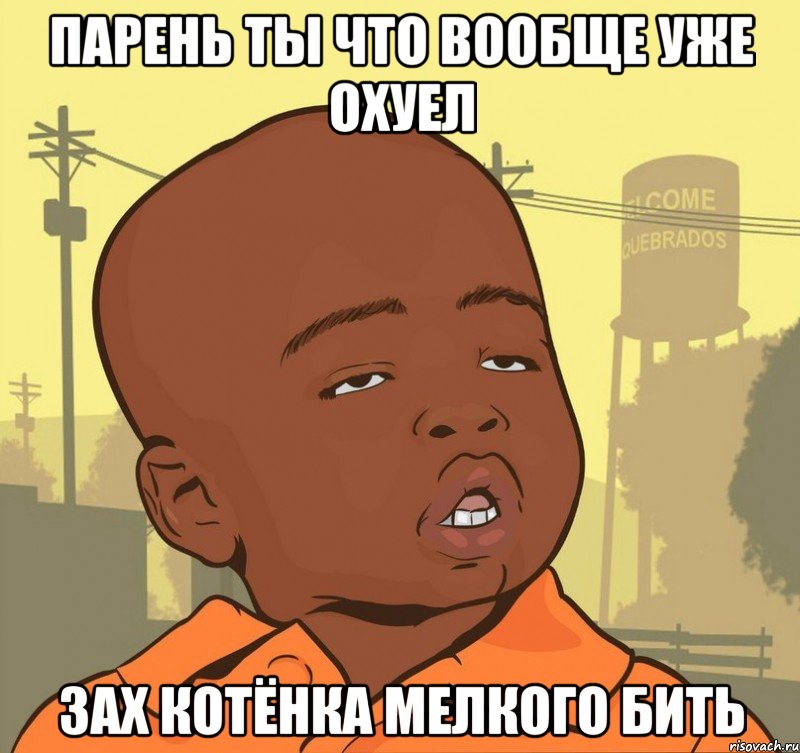 парень ты что вообще уже охуел зах котёнка мелкого бить, Мем Пацан наркоман