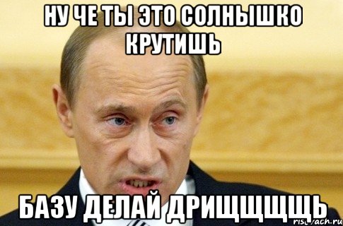 ну че ты это солнышко крутишь базу делай дрищщщщь, Мем путин