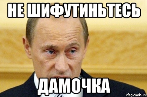 Не шифутиньтесь дамочка, Мем путин