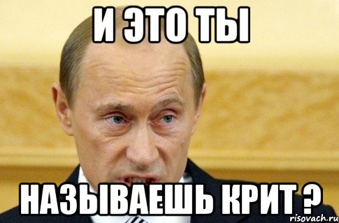 и это ты называешь крит ?, Мем путин