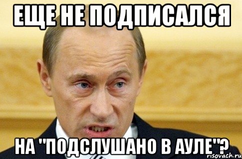 еще не подписался на "Подслушано в ауле"?, Мем путин