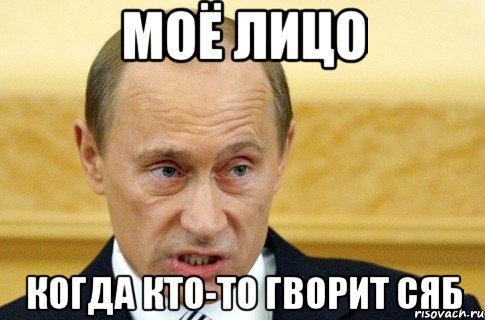 Моё лицо Когда кто-то гворит сяб, Мем путин