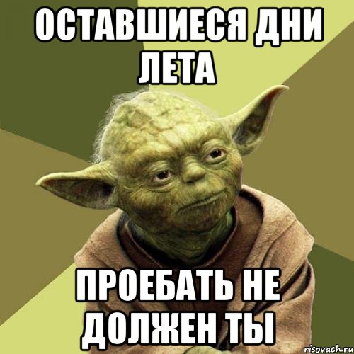 Оставшиеся дни лета Проебать не должен ты