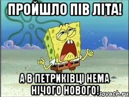 Пройшло пів літа! А в Петриківці нема нічого нового!, Мем Спанч Боб плачет