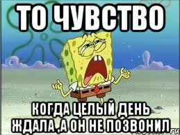 ТО ЧУВСТВО КОГДА ЦЕЛЫЙ ДЕНЬ ЖДАЛА ,А ОН НЕ ПОЗВОНИЛ, Мем Спанч Боб плачет