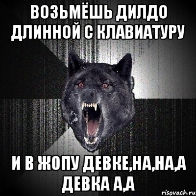 ВОЗЬМЁШЬ ДИЛДО ДЛИННОЙ С КЛАВИАТУРУ И В ЖОПУ ДЕВКЕ,НА,НА,А ДЕВКА А,А, Мем Сумасшедший волк