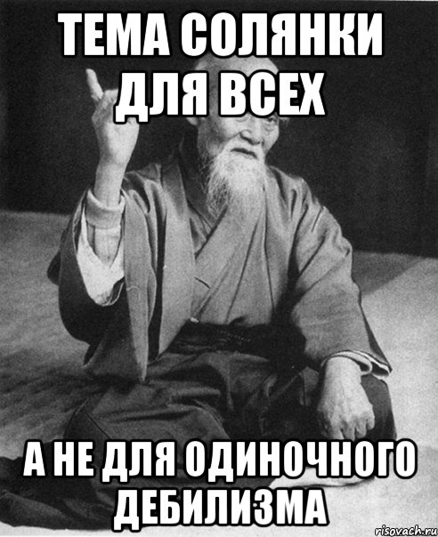 тема солянки для всех а не для одиночного дебилизма