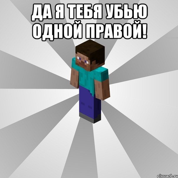 Да я тебя убью одной правой! , Мем Типичный игрок Minecraft