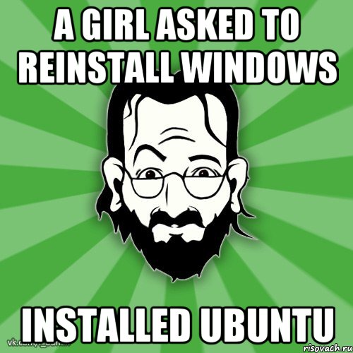 A girl asked to reinstall windows Installed Ubuntu