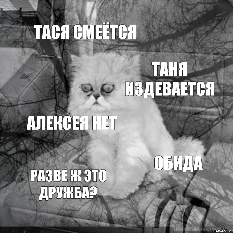 Тася смеётся Таня издевается Алексея нет Обида Разве ж это дружба?, Комикс  кот безысходность