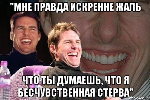 "Мне правда искренне жаль Что ты думаешь, что я бесчувственная стерва", Мем том круз