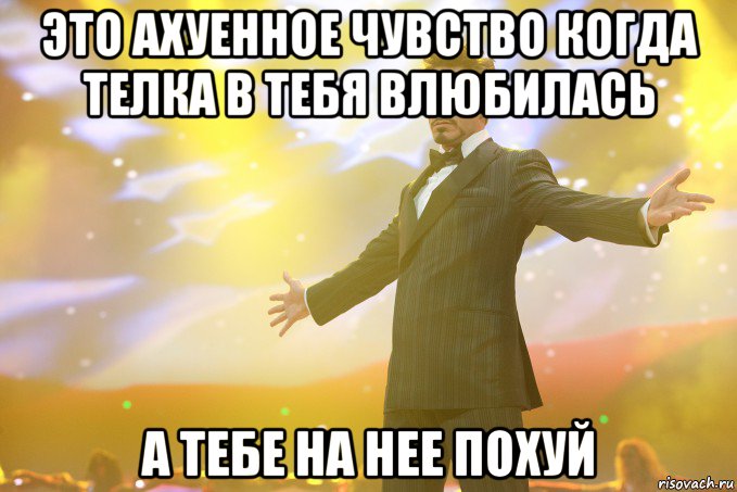 это ахуенное чувство когда телка в тебя влюбилась а тебе на нее похуй