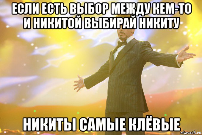 если есть выбор между кем-то и Никитой выбирай Никиту Никиты Самые Клёвые