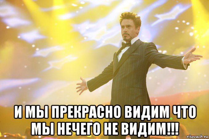  И мы прекрасно видим что мы нечего не видим!!!, Мем Тони Старк (Роберт Дауни младший)