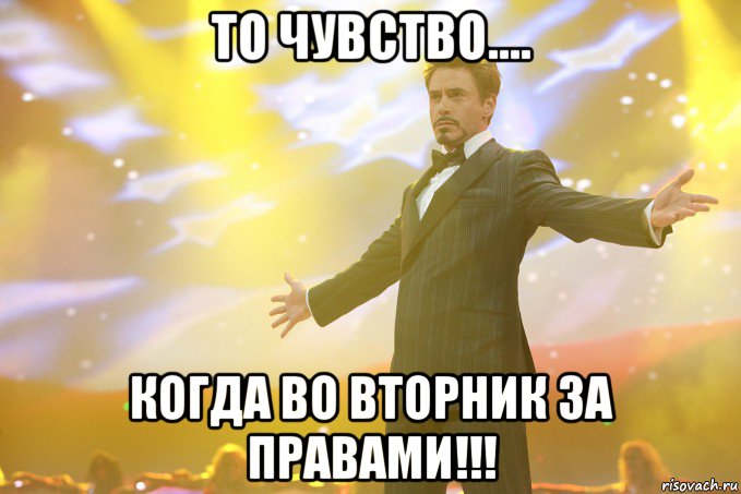 то чувство.... когда во вторник за правами!!!