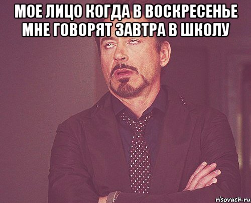 МОЕ ЛИЦО КОГДА В ВОСКРЕСЕНЬЕ МНЕ ГОВОРЯТ ЗАВТРА В ШКОЛУ , Мем твое выражение лица