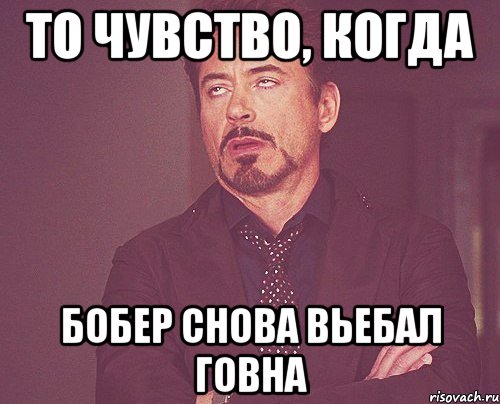 То чувство, когда Бобер снова вьебал говна, Мем твое выражение лица