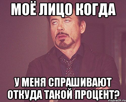 МОЁ ЛИЦО КОГДА У МЕНЯ СПРАШИВАЮТ ОТКУДА ТАКОЙ ПРОЦЕНТ?, Мем твое выражение лица