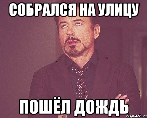 Собрался на улицу пошёл дождь, Мем твое выражение лица