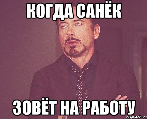 Когда Санёк Зовёт на работу, Мем твое выражение лица