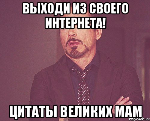 Выходи из своего интернета! Цитаты великих мам, Мем твое выражение лица