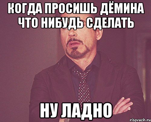 когда просишь дёмина что нибудь сделать НУ ЛАДНО, Мем твое выражение лица