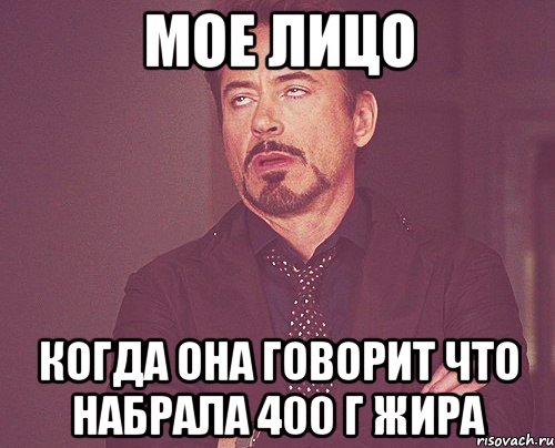 Мое лицо Когда она говорит что набрала 400 г жира, Мем твое выражение лица