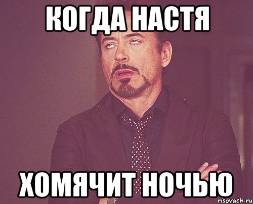 Когда Настя Хомячит ночью, Мем твое выражение лица