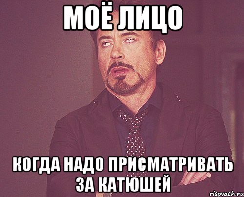 Моё лицо Когда надо присматривать за Катюшей, Мем твое выражение лица