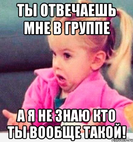 Ты отвечаешь мне в группе А я не знаю кто ты вообще такой!, Мем  Ты говоришь (девочка возмущается)