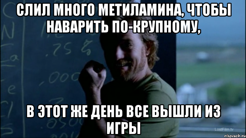 Слил много метиламина, чтобы наварить по-крупному, В этот же день все вышли из игры, Мем Уолтер - тролль
