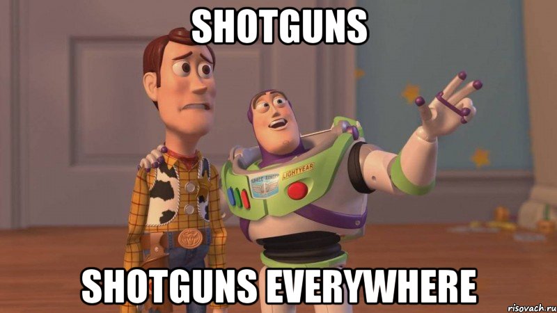 Shotguns Shotguns everywhere, Мем Они повсюду (История игрушек)