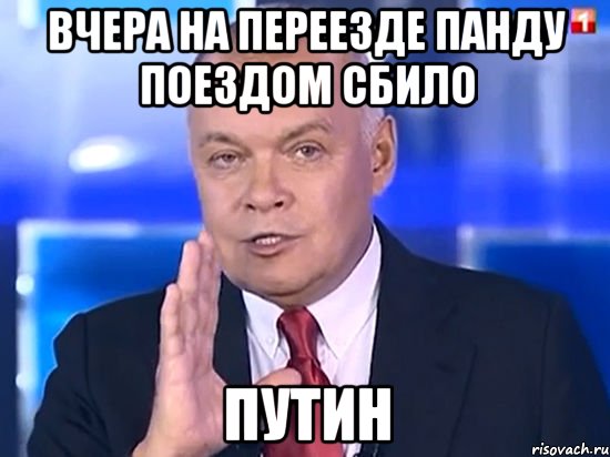 Вчера на переезде панду поездом сбило Путин