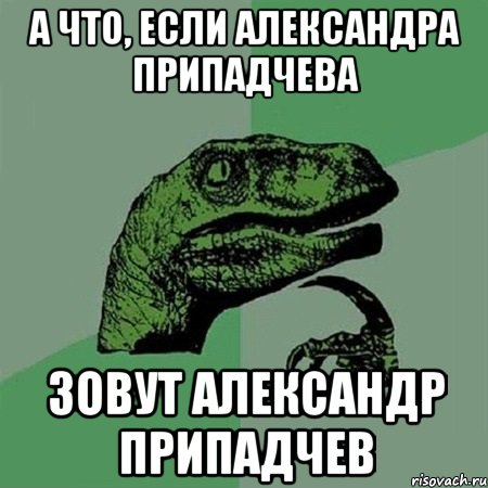 А что, если Александра Припадчева Зовут Александр Припадчев, Мем Филосораптор