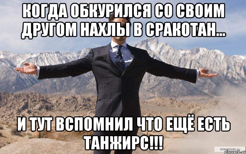 когда обкурился со своим другом нахлы в сракотан... и тут вспомнил что ещё есть танжирс!!!, Мем железный человек