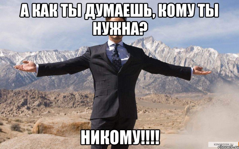 А как ты думаешь, кому ты нужна? Никому!!!!, Мем железный человек