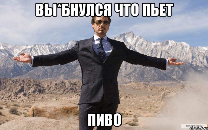 Вы*бнулся что пьет Пиво, Мем железный человек