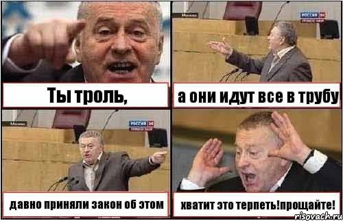 Ты троль, а они идут все в трубу давно приняли закон об этом хватит это терпеть!прощайте!, Комикс жиреновский