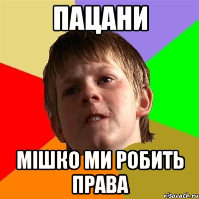 Пацани Мішко ми робить права, Мем Злой школьник