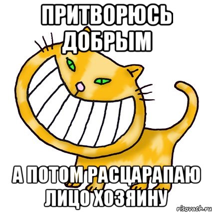 Притворюсь добрым а потом расцарапаю лицо хозяину