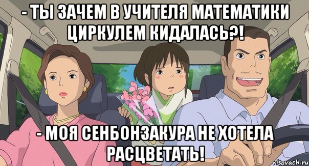 - ты зачем в учителя математики циркулем кидалась?! - моя Сенбонзакура не хотела расцветать!