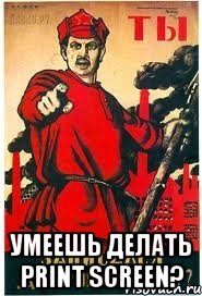  умеешь делать Print Screen?