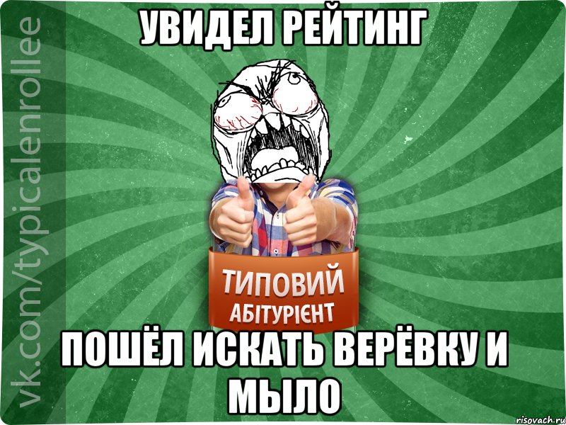 Увидел рейтинг пошёл искать верёвку и мыло, Мем абтура2