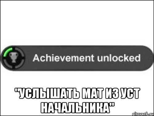  "Услышать мат из уст начальника", Мем achievement unlocked