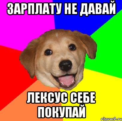 Зарплату не давай Лексус себе покупай, Мем Advice Dog