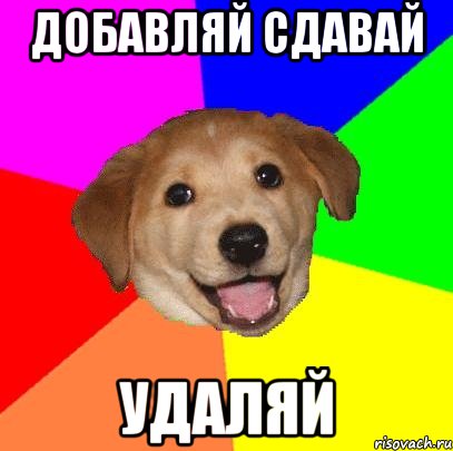 ДОБАВЛЯЙ СДАВАЙ УДАЛЯЙ, Мем Advice Dog