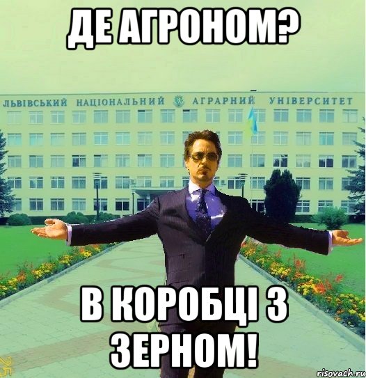 Де агроном? В коробці з зерном!