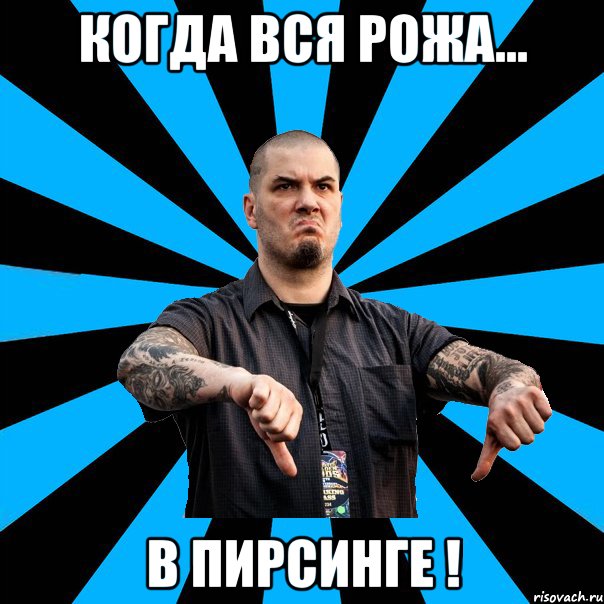 когда вся рожа... в пирсинге !