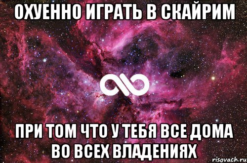 ОХУЕННО ИГРАТЬ В СКАЙРИМ ПРИ ТОМ ЧТО У ТЕБЯ ВСЕ ДОМА ВО ВСЕХ ВЛАДЕНИЯХ, Мем офигенно