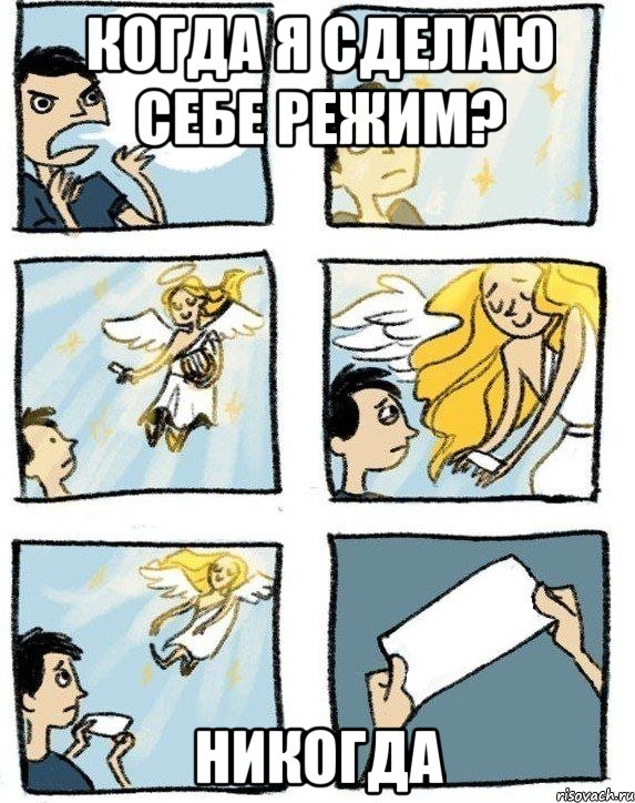 когда я сделаю себе режим? никогда